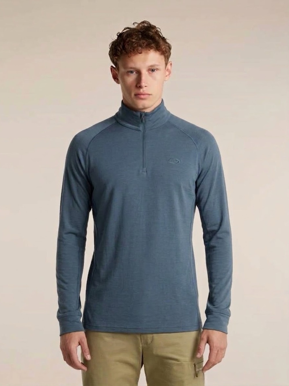 ICEBREAKER Men's Merino 200 BodyfitZone Half Zip Long Sleeve Top - Blue, XL